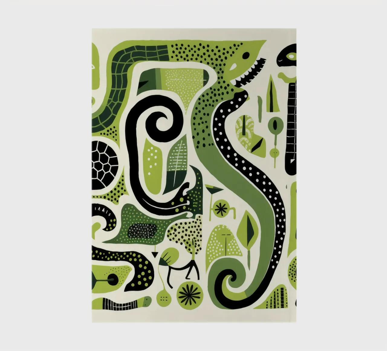 Python vert 4 carnet de notes de Minimal Animal Art