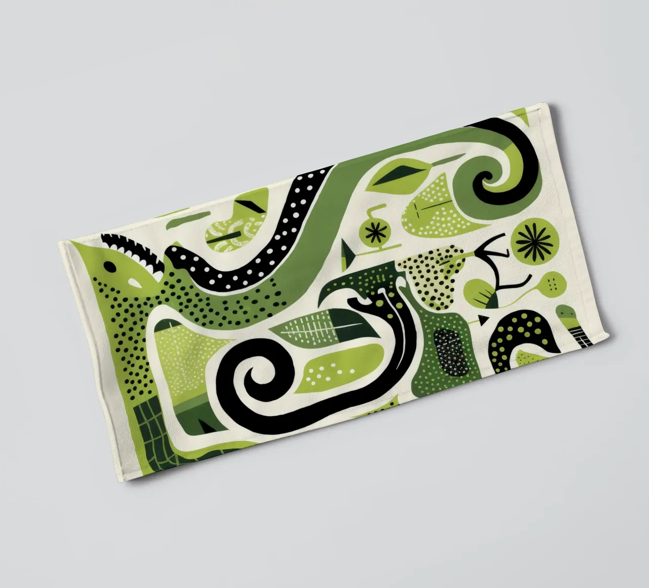 Python vert 4 serviette de bain de Minimal Animal Art