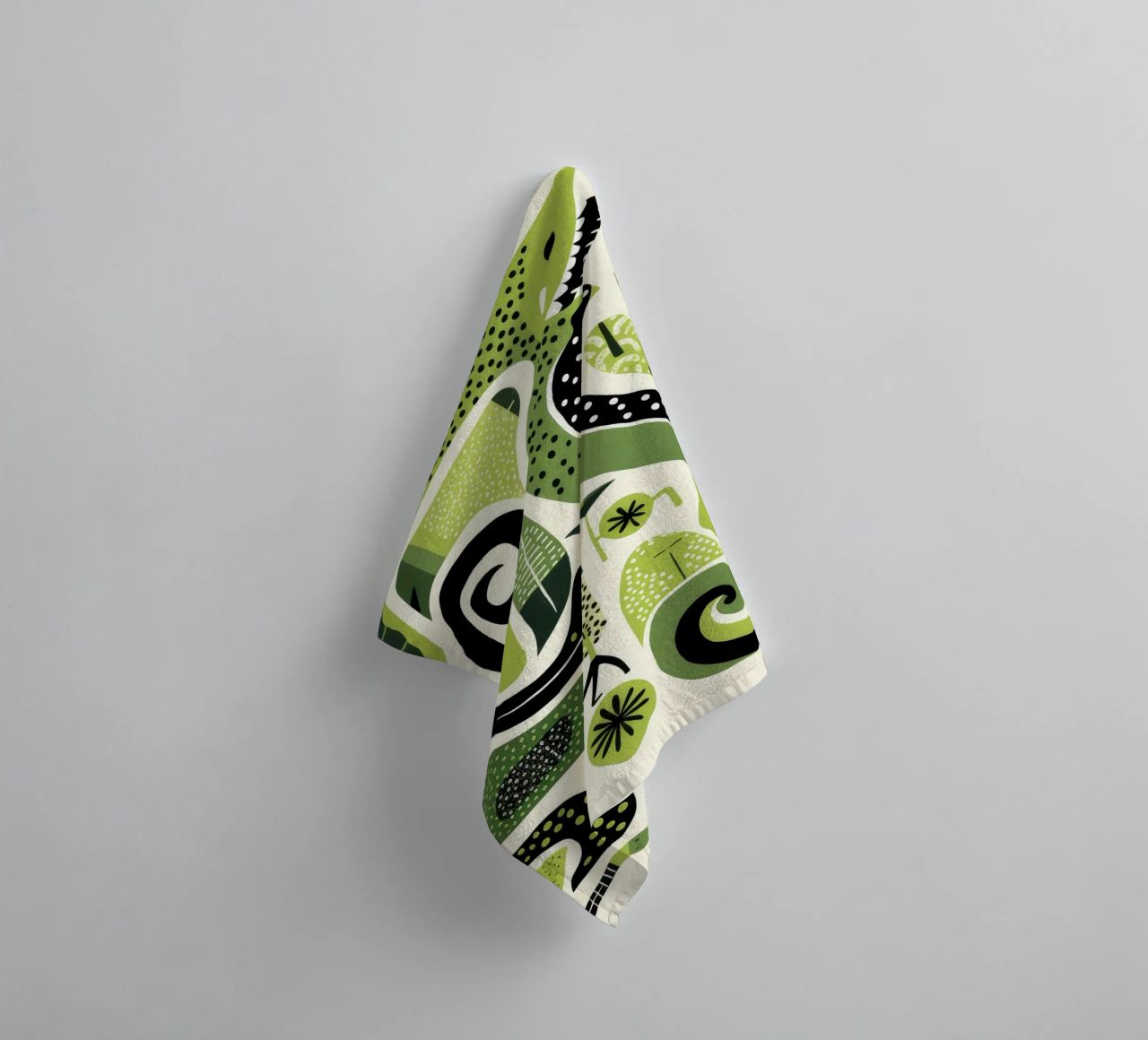 Python vert 4 serviette de bain de Minimal Animal Art