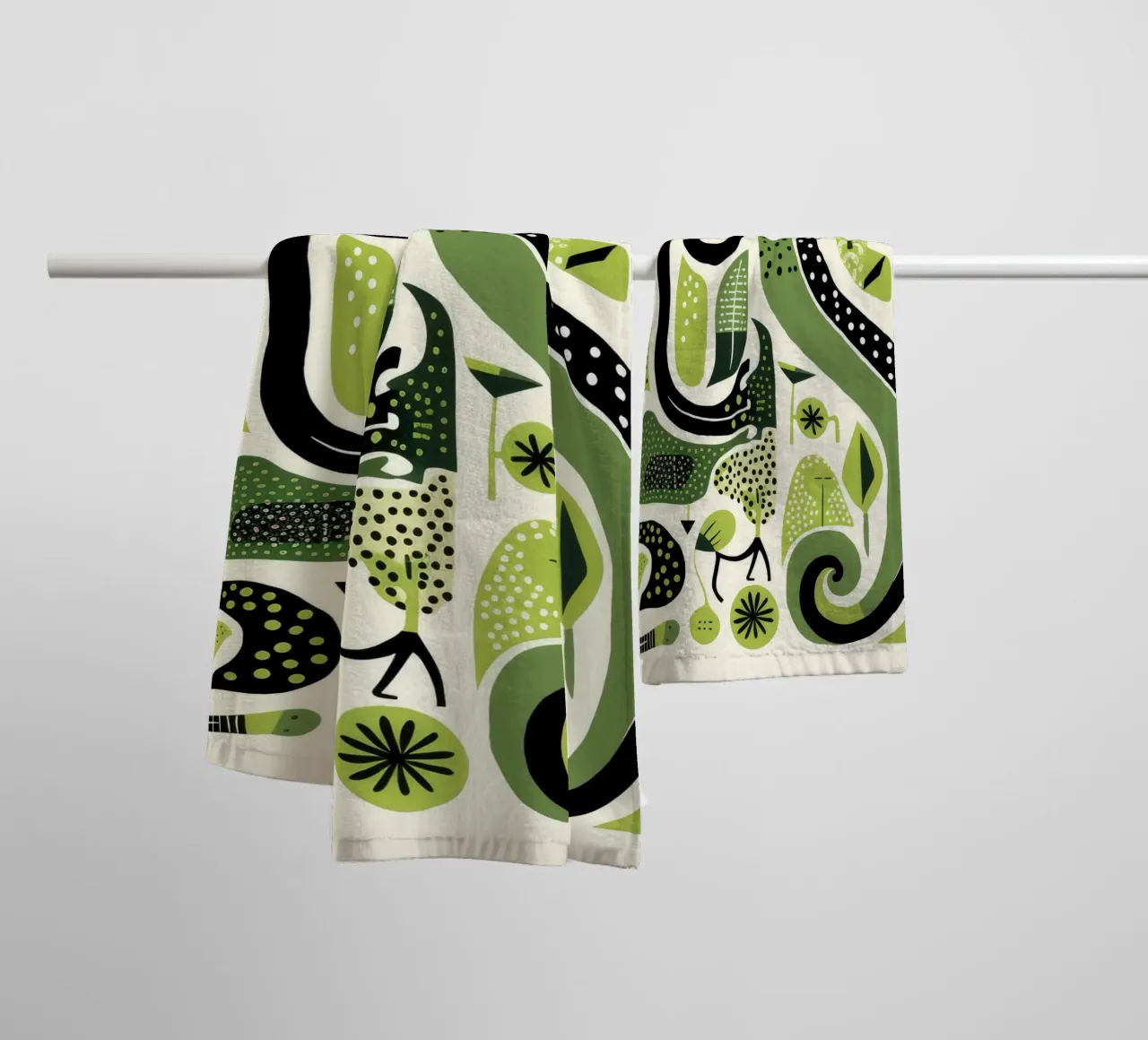 Python vert 4 serviette de bain de Minimal Animal Art