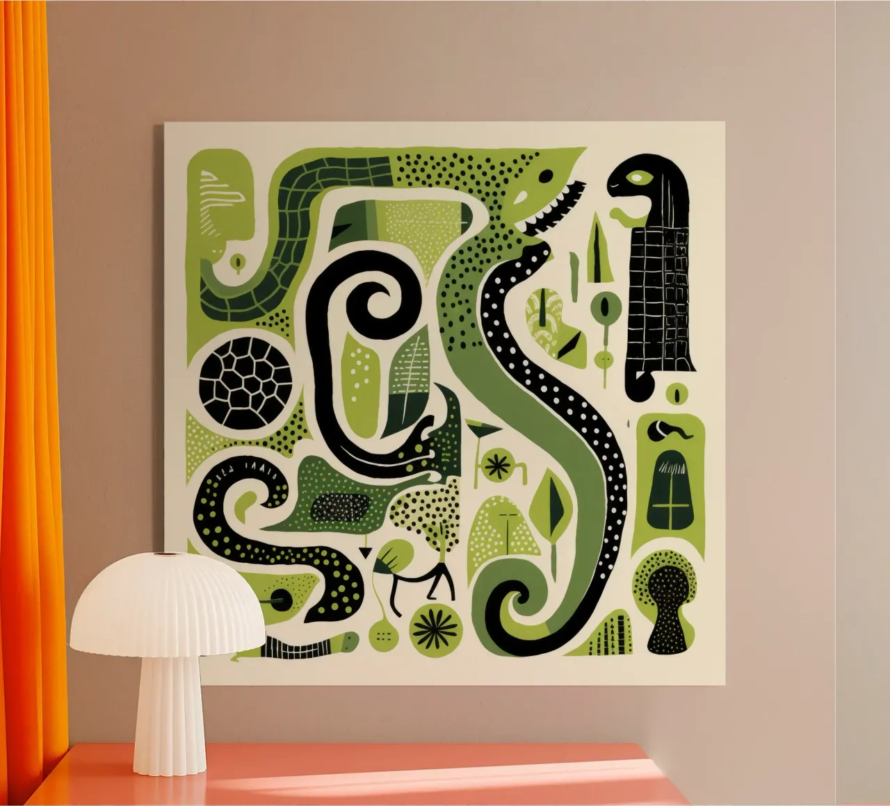 Python vert 4 plexiglas de Minimal Animal Art