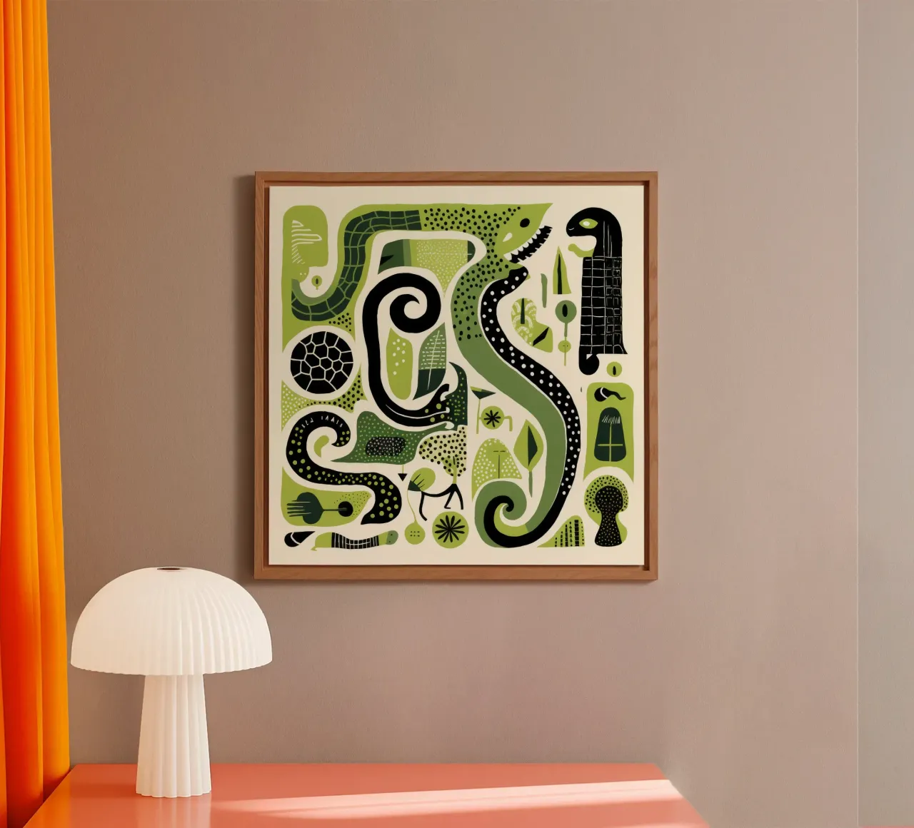 Python vert panneau forex de Minimal Animal Art