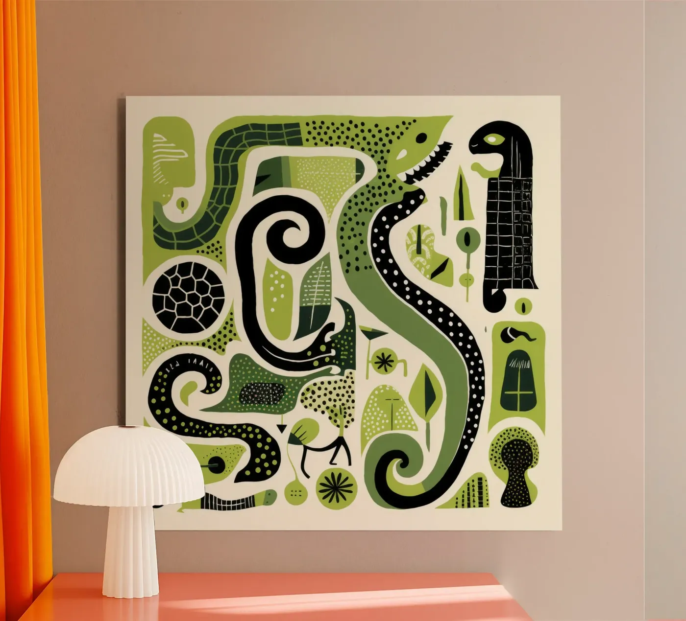 Pitone verde pannello forex da Minimal Animal Art