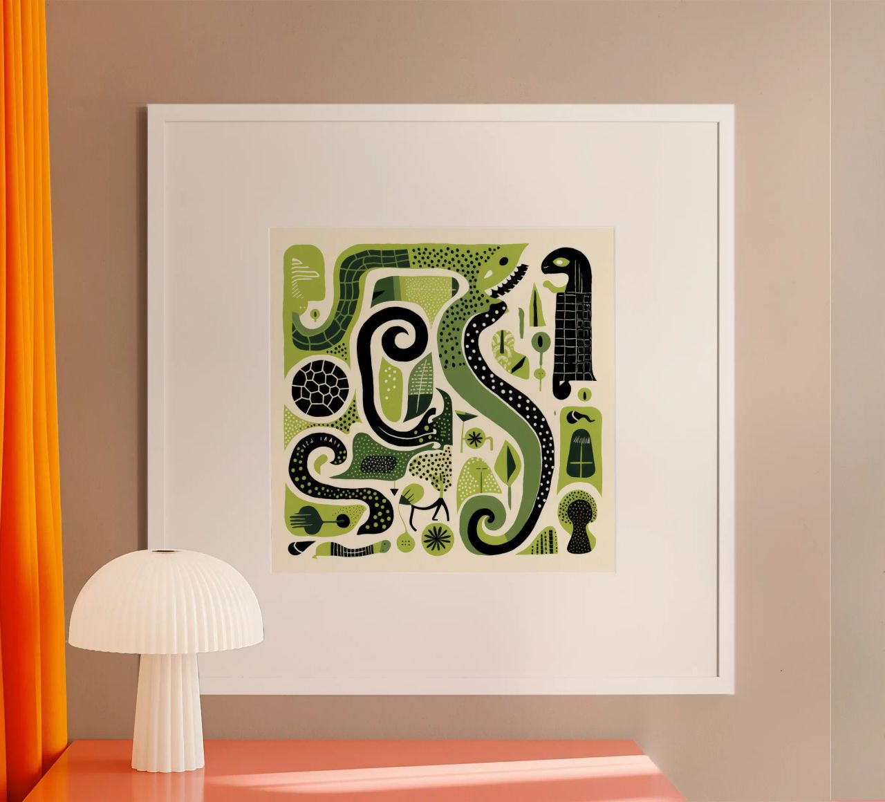 Python vert 4 hahnemühle de Minimal Animal Art