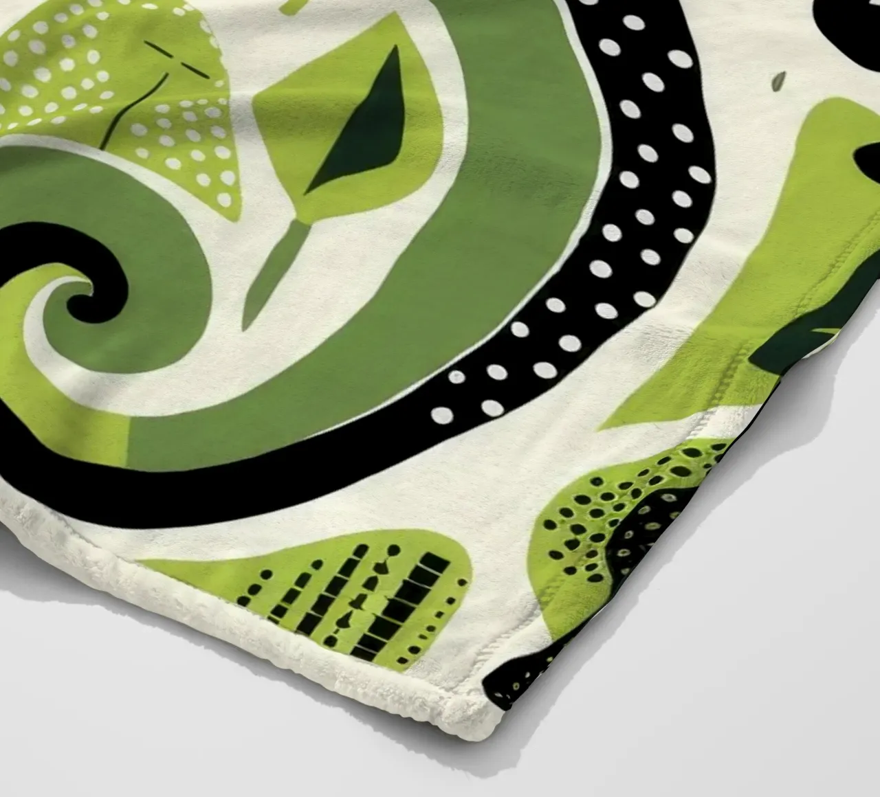 Pitone Verde 4 coperta in pile da Minimal Animal Art