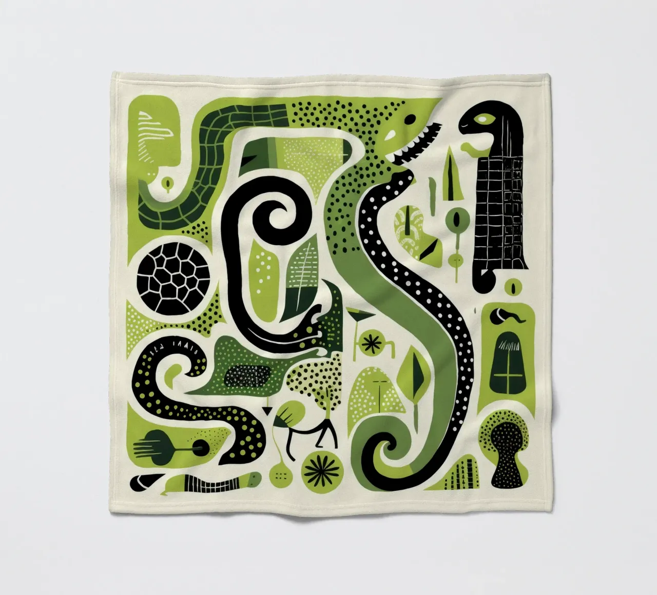 Green Python plaid polaire de Minimal Animal Art