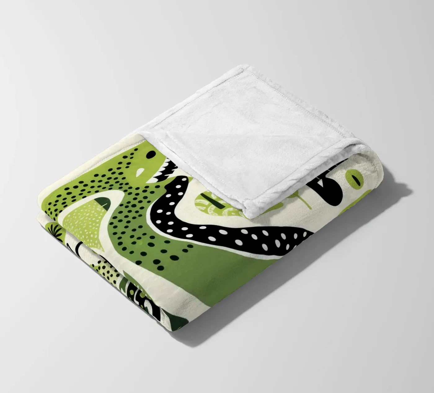 Grüne Python Fleecedecke von Minimal Animal Art