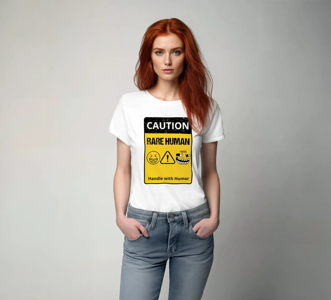 Rare Human, Handle with Humor t-shirt da edsonramosart