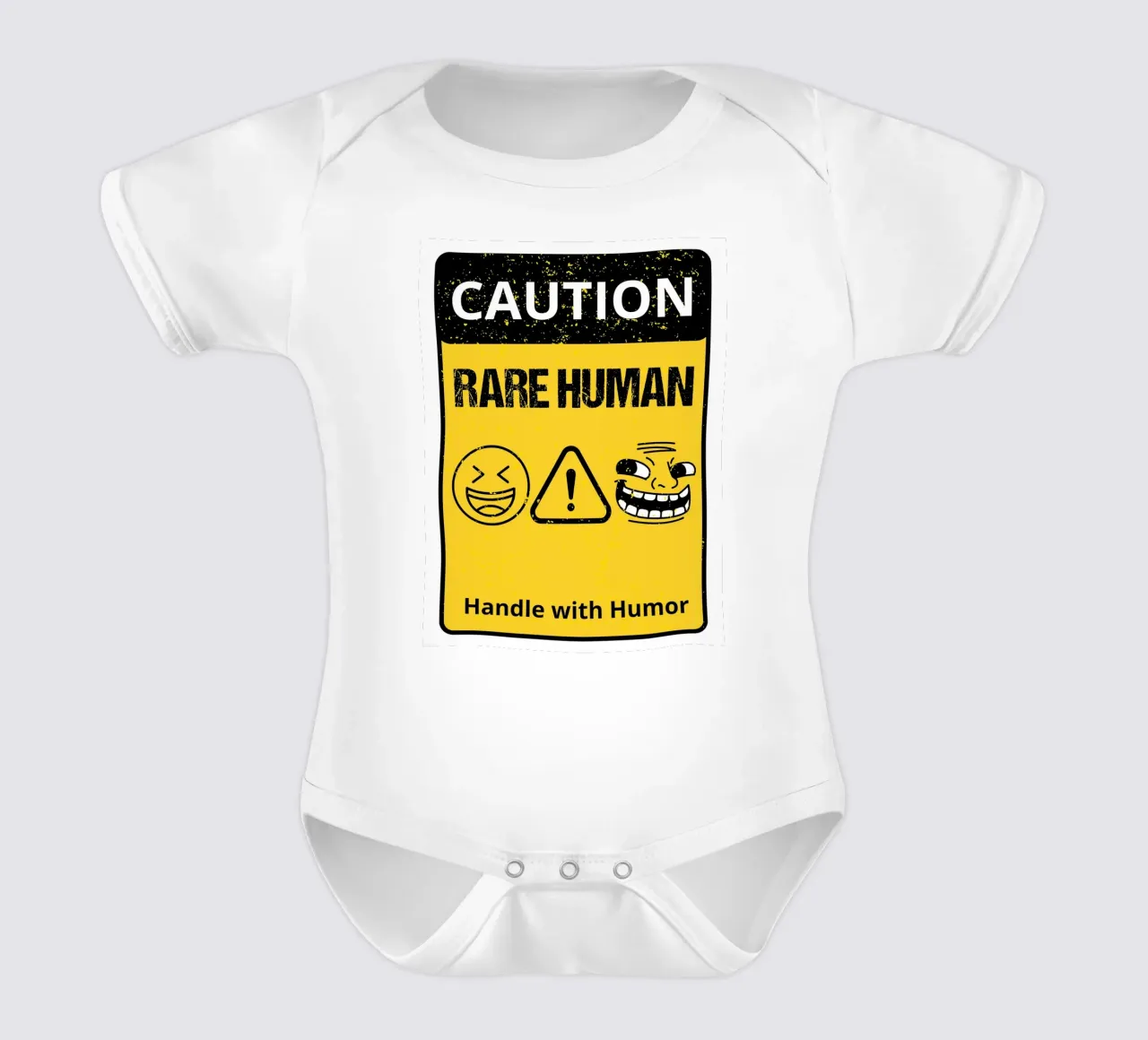 Rare Human, Handle with Humor body neonato maniche corte da edsonramosart
