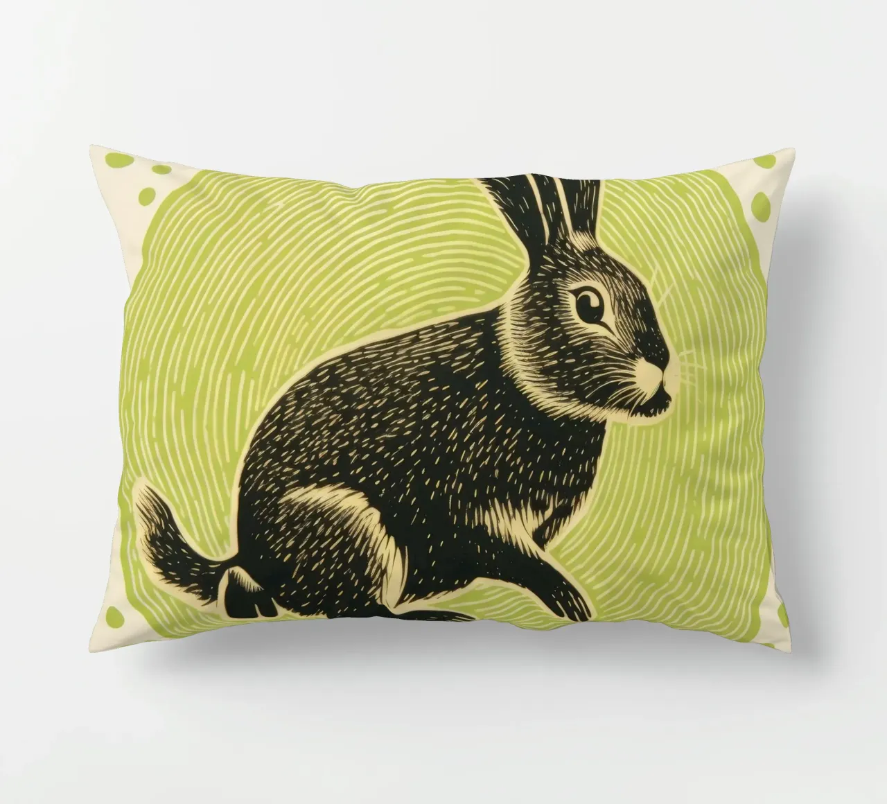 Coniglio verde 1 cuscino da Minimal Animal Art