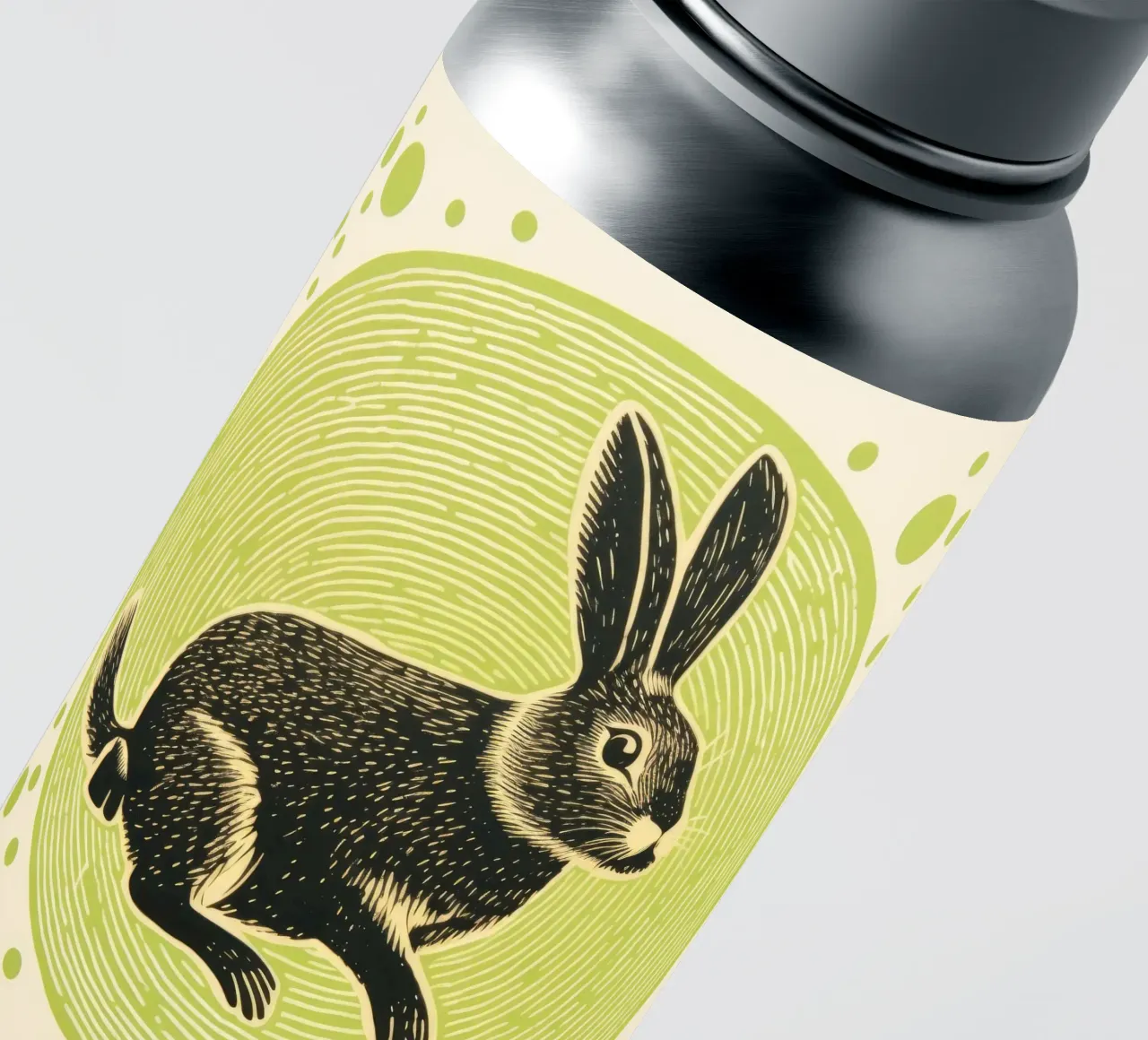 Lapin vert 1 autocollant de Minimal Animal Art