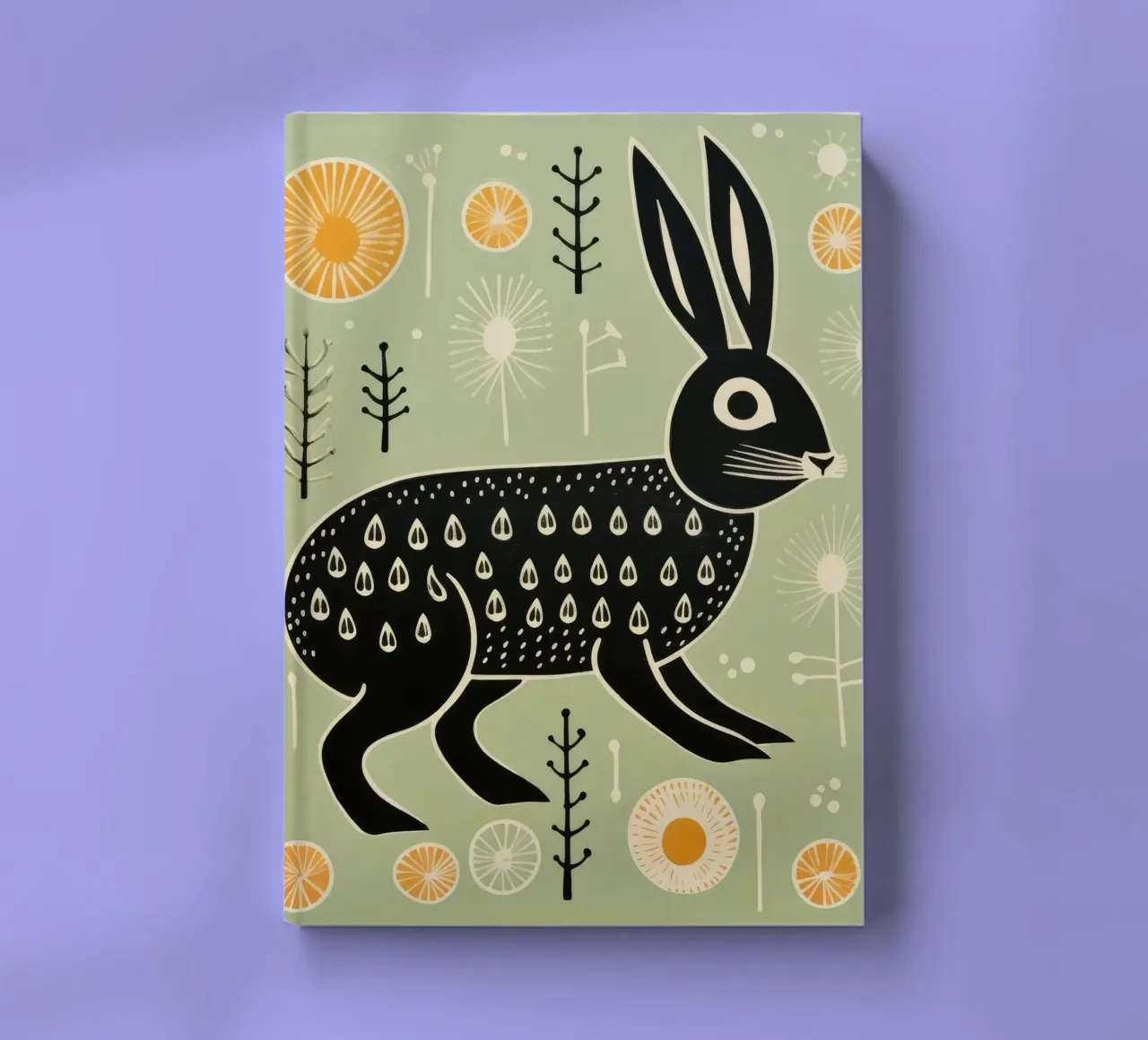 Lapin vert 2 carnet de notes de Minimal Animal Art