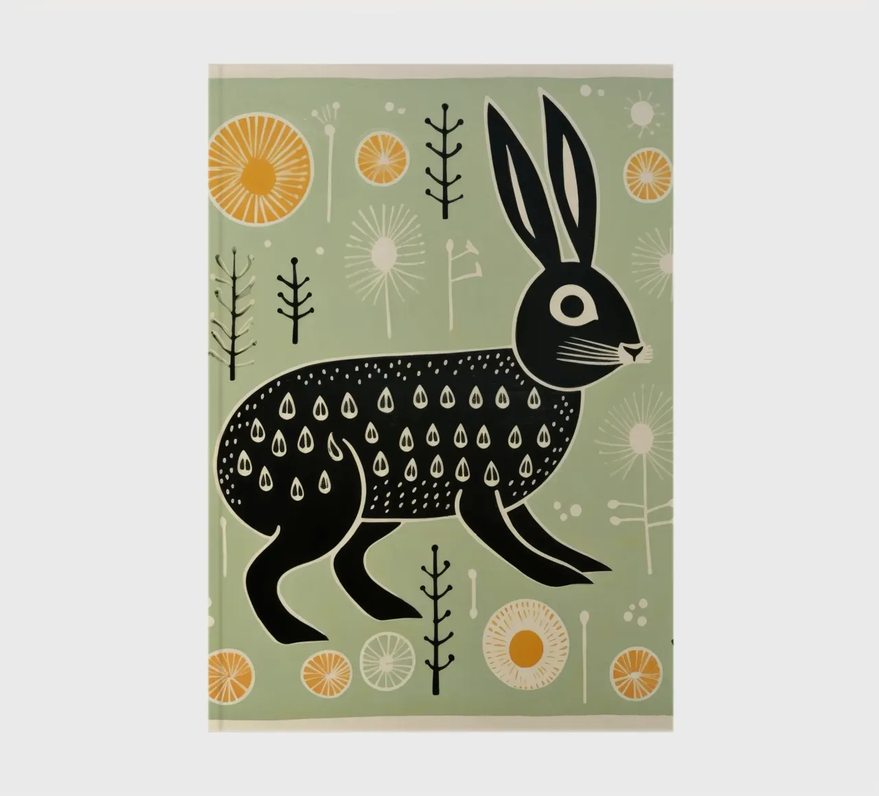 Lapin vert 2 carnet de notes de Minimal Animal Art