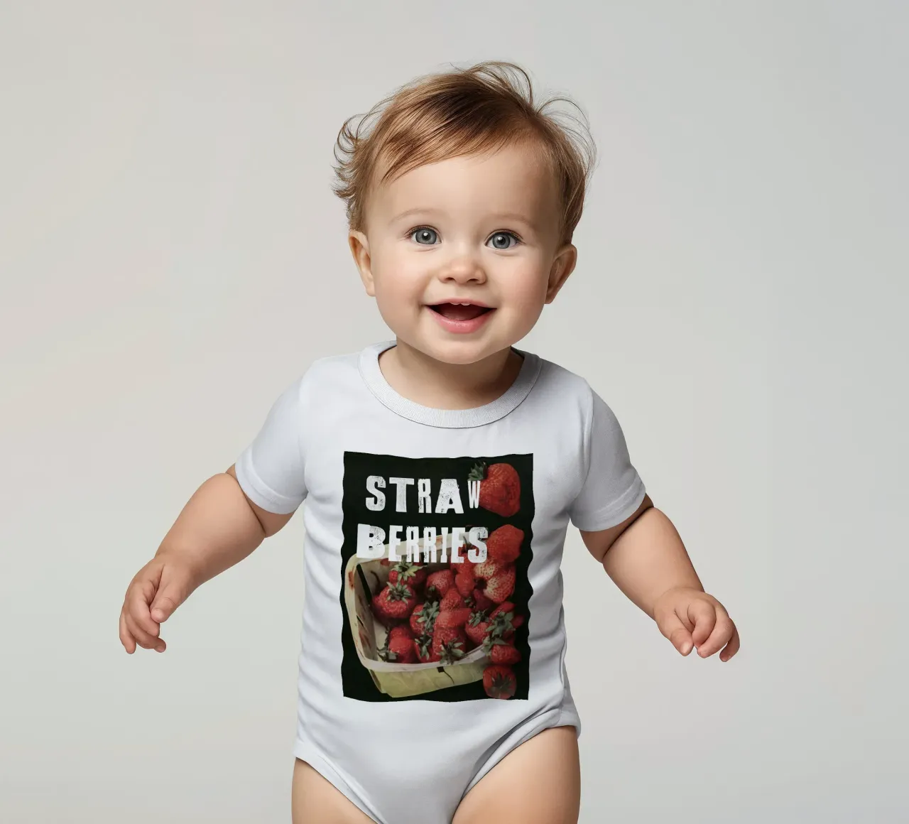 STRAW BERRIES body neonato maniche corte da edsonramosart