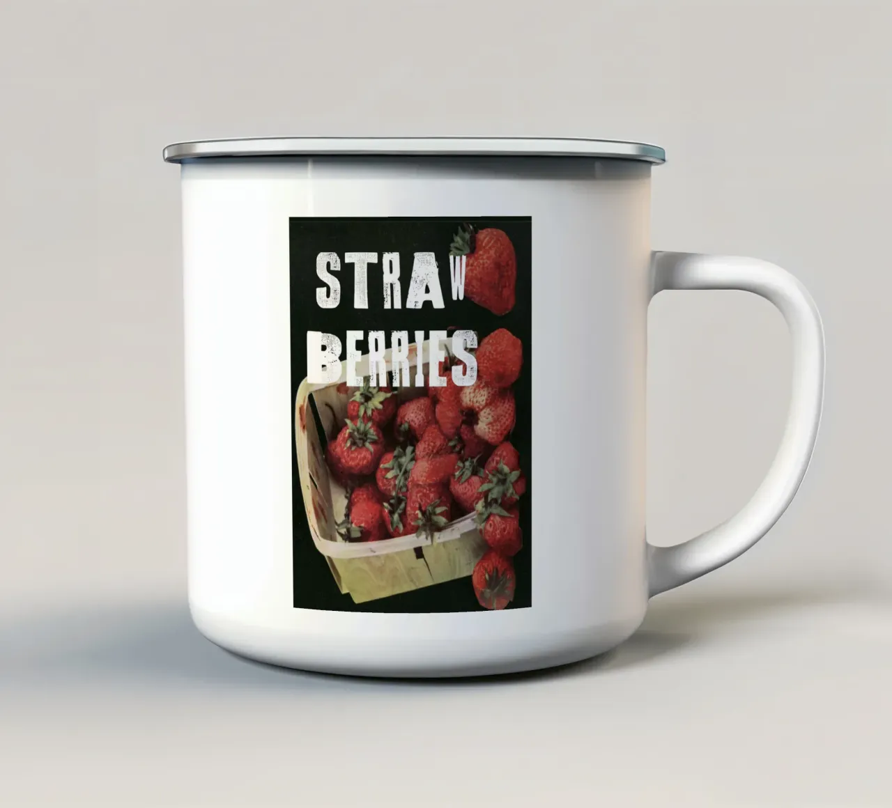 STRAW BERRIES tazza in smalto da edsonramosart