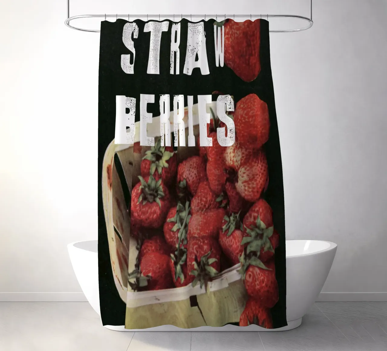 STRAW BERRIES tenda da doccia da edsonramosart
