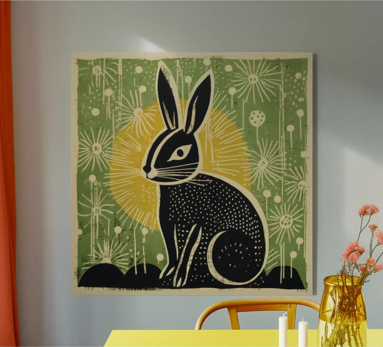 Coniglio verde 3 plexiglass da Minimal Animal Art