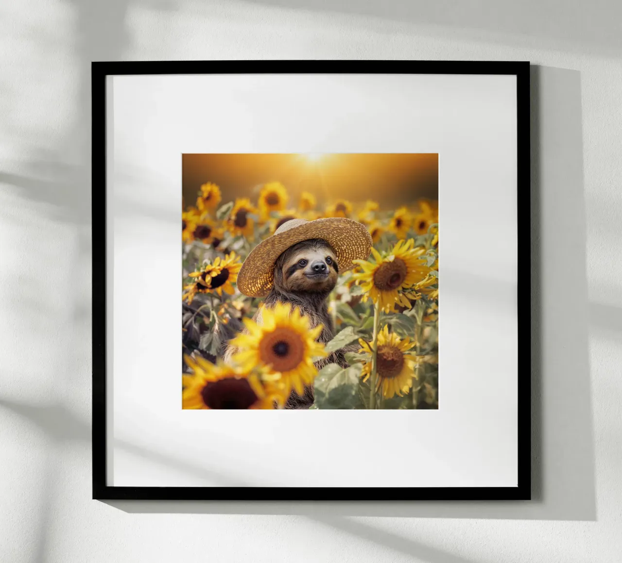 Sloth in the sunflower field hahnemühle by SlothStella