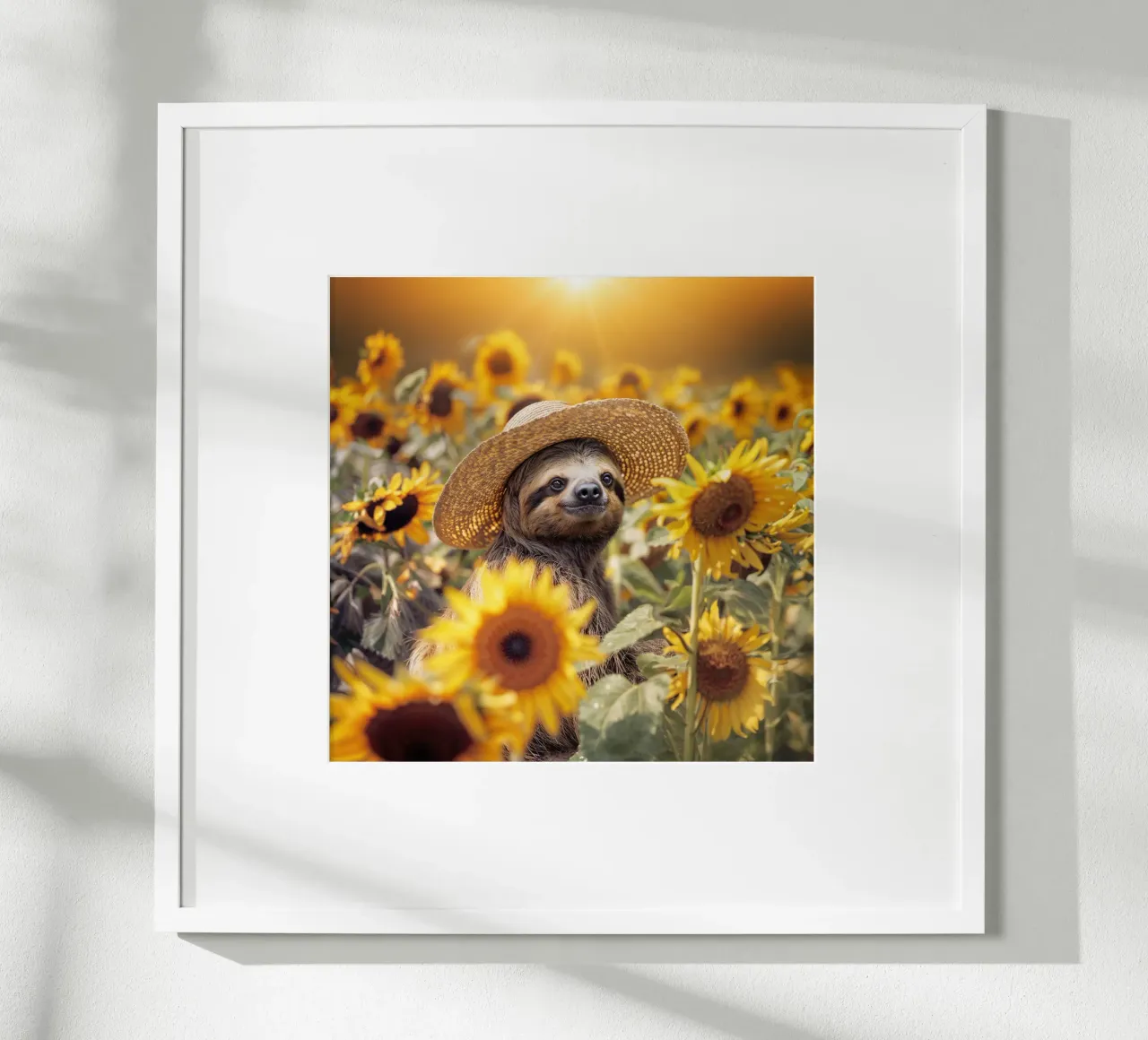 Sloth in the sunflower field poster by SlothStella