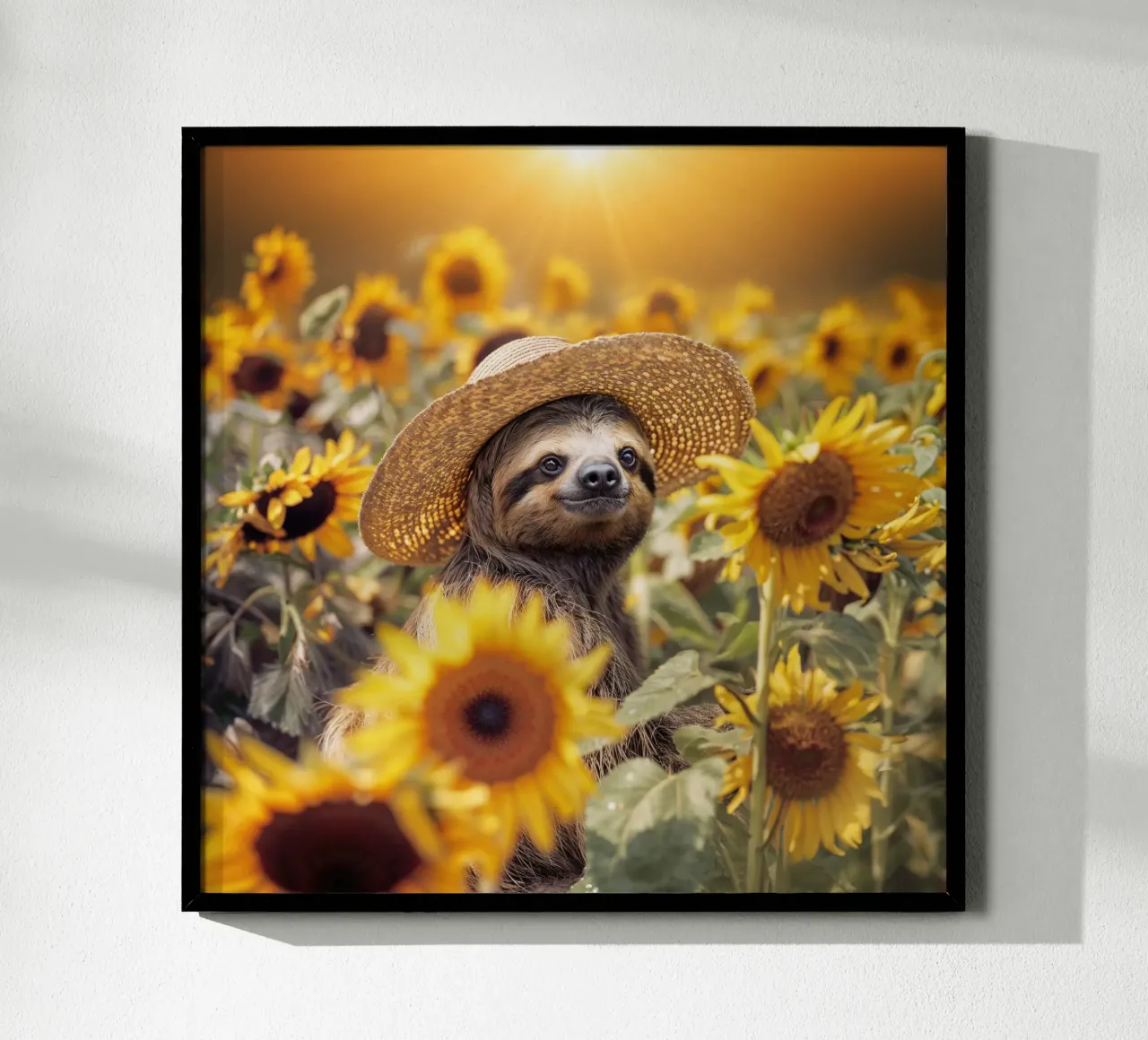 Sloth in the sunflower field poster by SlothStella