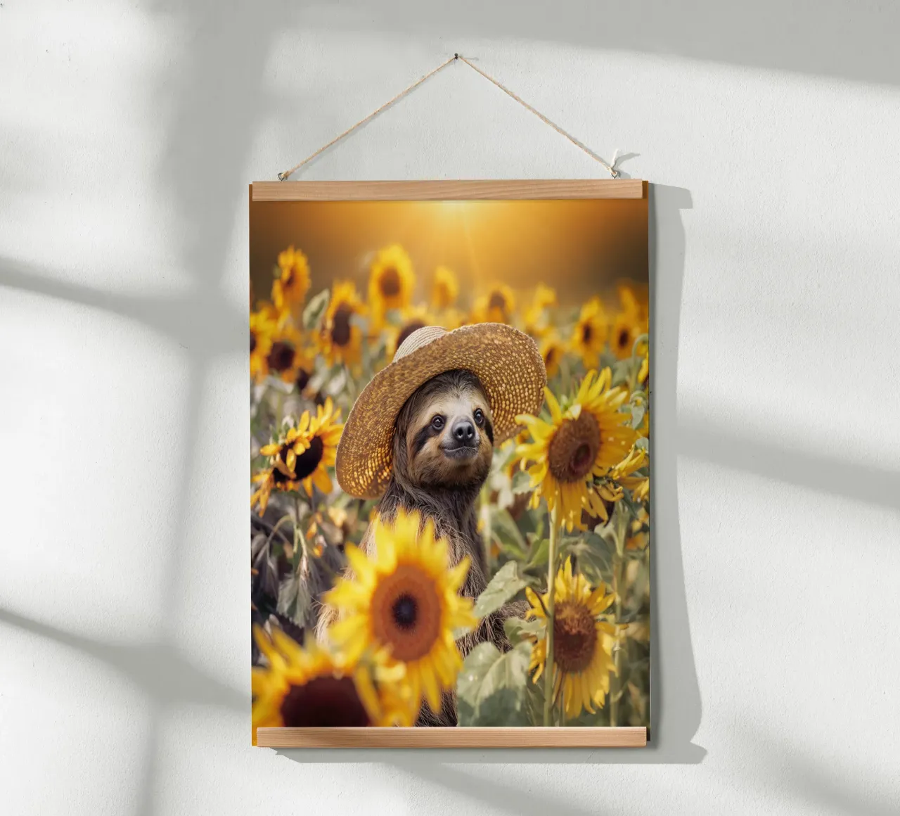 Sloth in the sunflower field poster by SlothStella