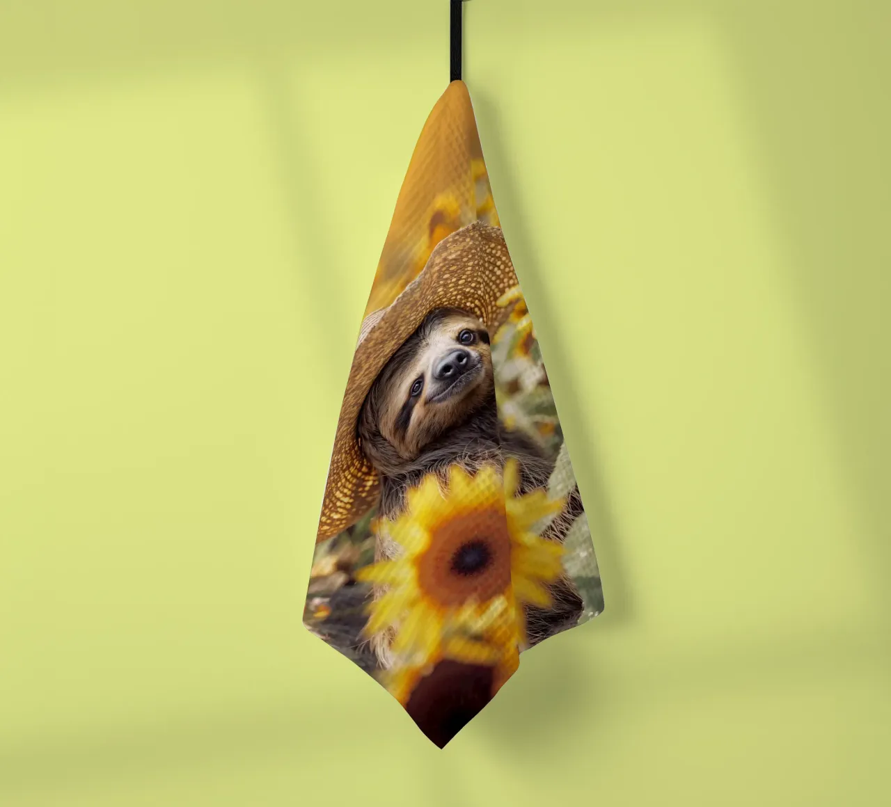 Paresseux dans un champ de tournesols torchon de SlothStella