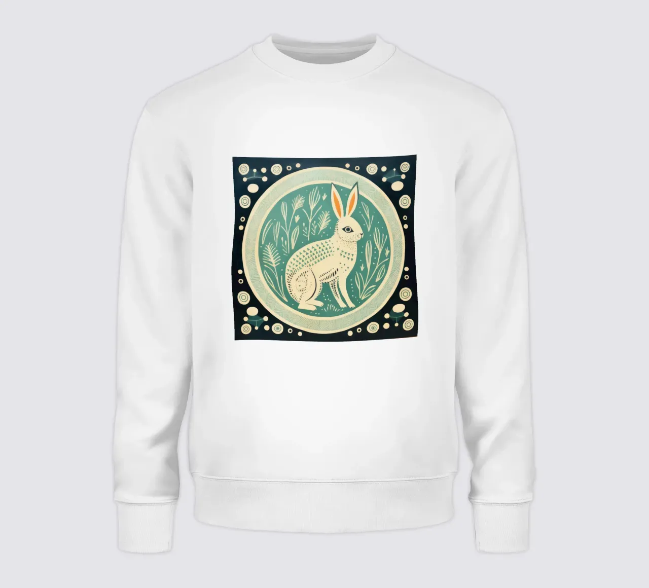 Coniglio verde 4 felpa da Minimal Animal Art