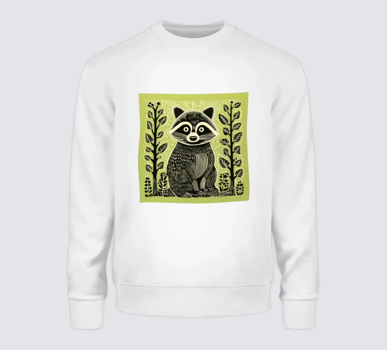 Procione verde 1 felpa da Minimal Animal Art