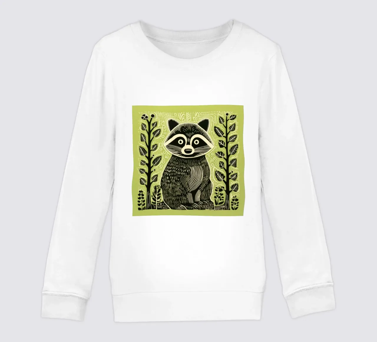 Procione verde 1 felpa bambino da Minimal Animal Art