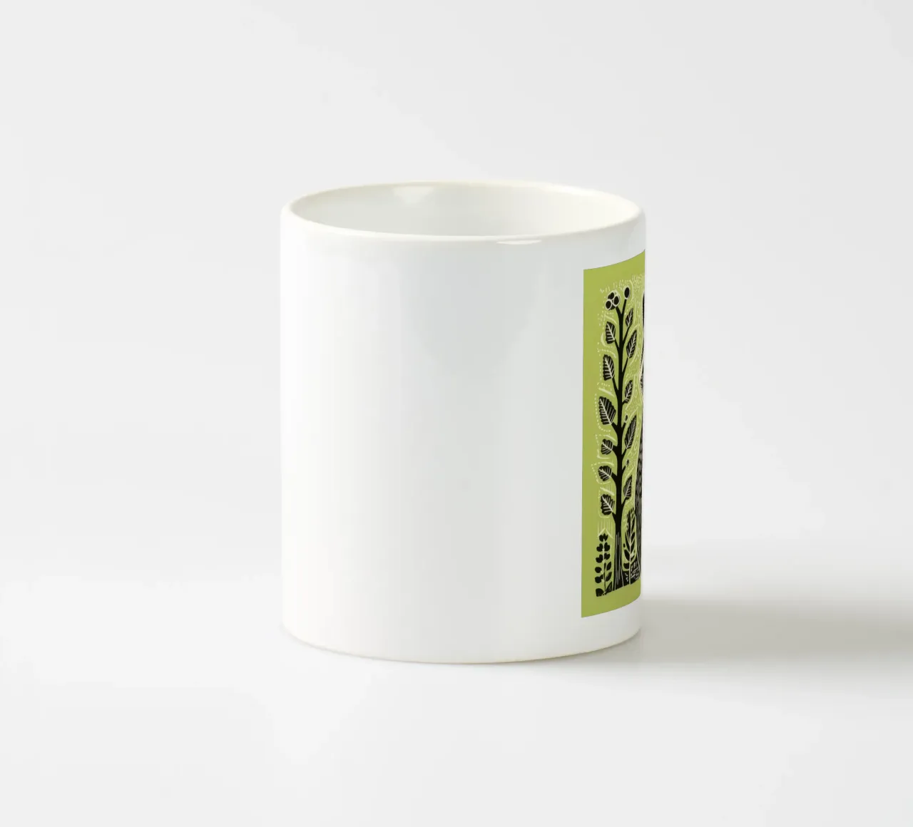 Procione verde 1 tazza in ceramica da Minimal Animal Art