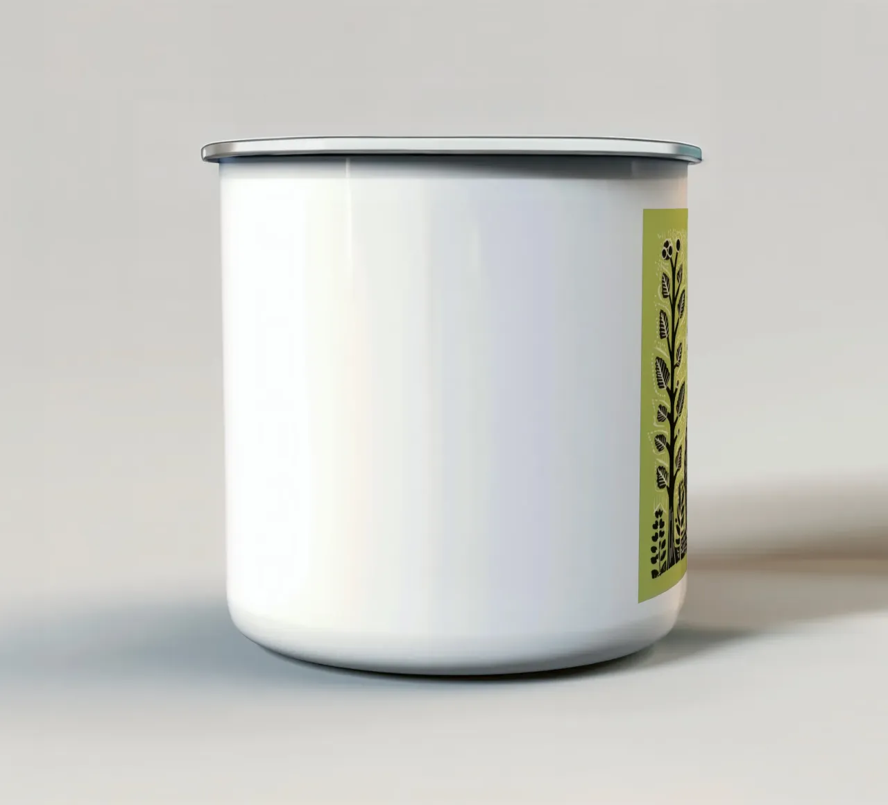 Procione verde 1 tazza in smalto da Minimal Animal Art