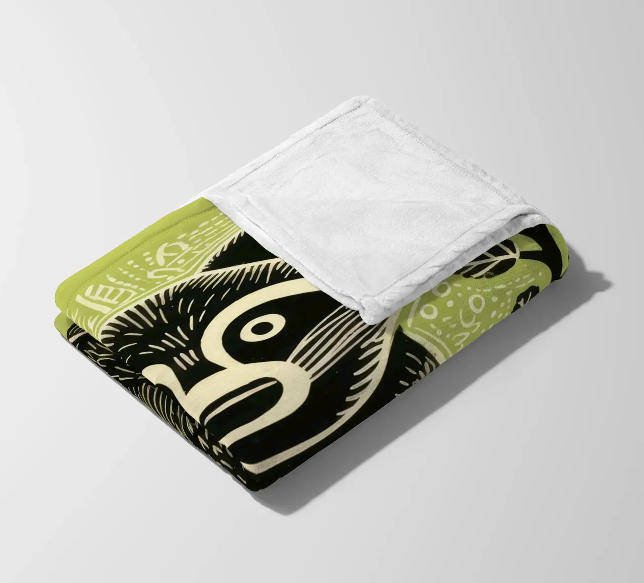 Procione verde 1 coperta in pile da Minimal Animal Art
