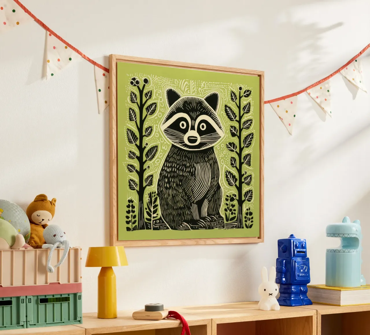 Procione verde plexiglass da Minimal Animal Art