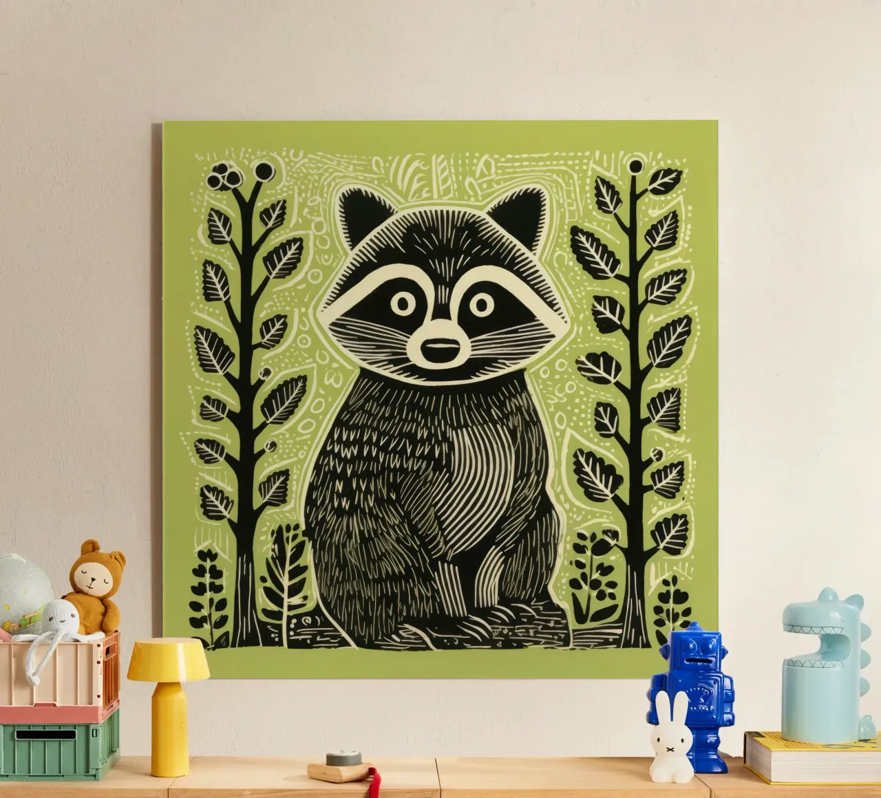 Procione verde plexiglass da Minimal Animal Art