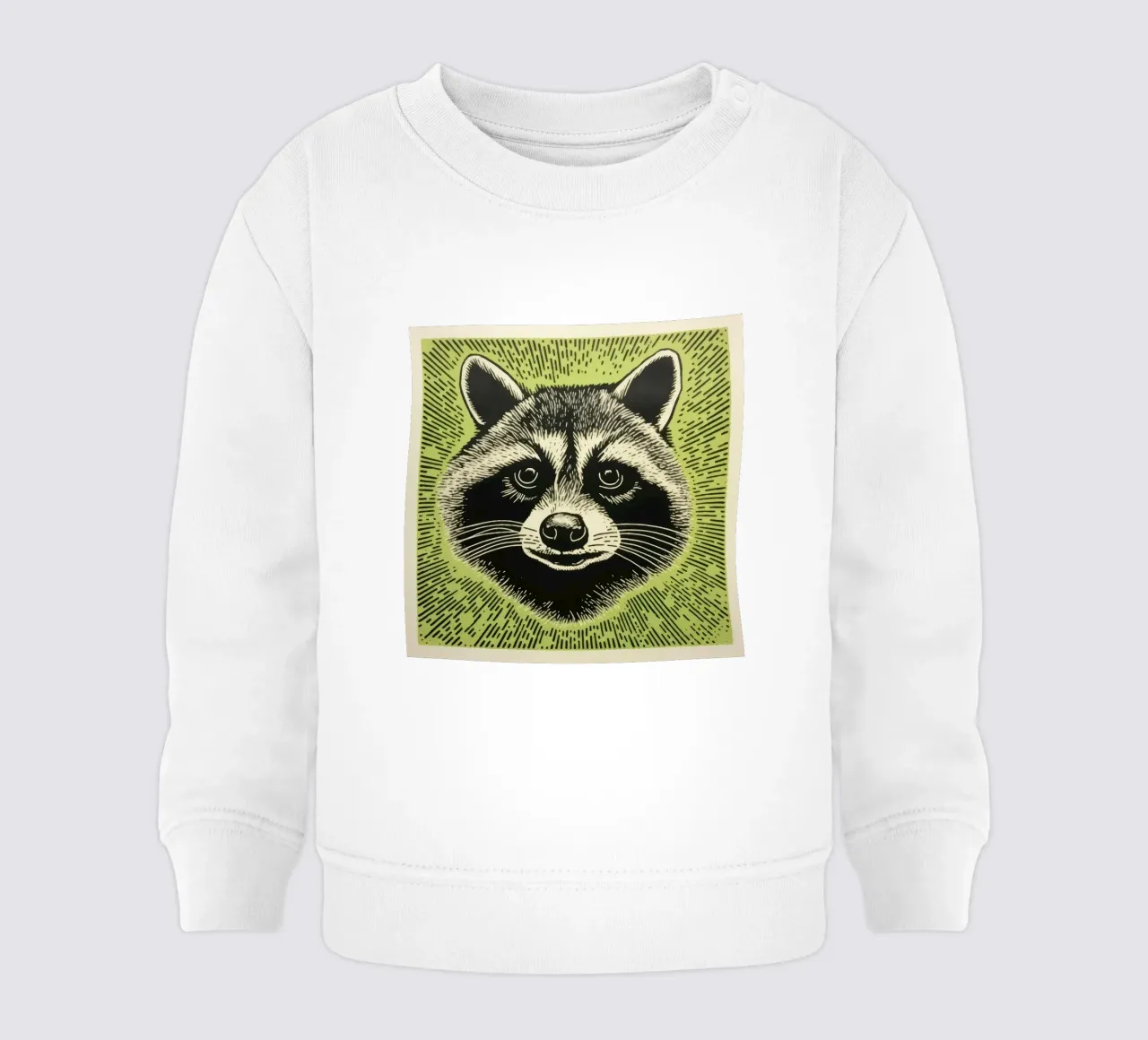 Procione Verde 2 felpa neonato da Minimal Animal Art