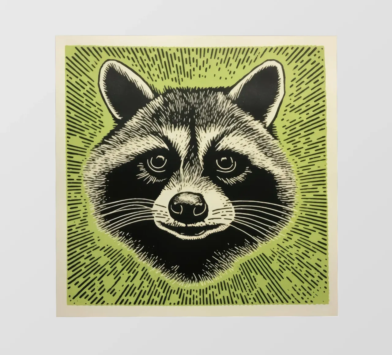 Procione Verde 2 telo in pvc da Minimal Animal Art