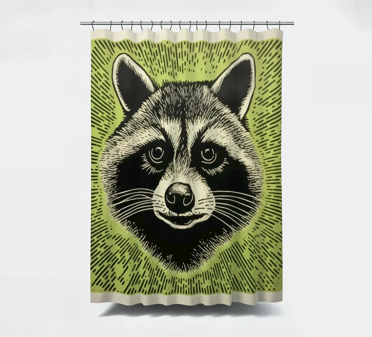 Procione Verde 2 tenda da doccia da Minimal Animal Art