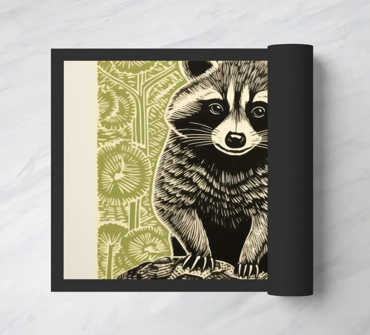 Procione Verde 3 zerbino da Minimal Animal Art