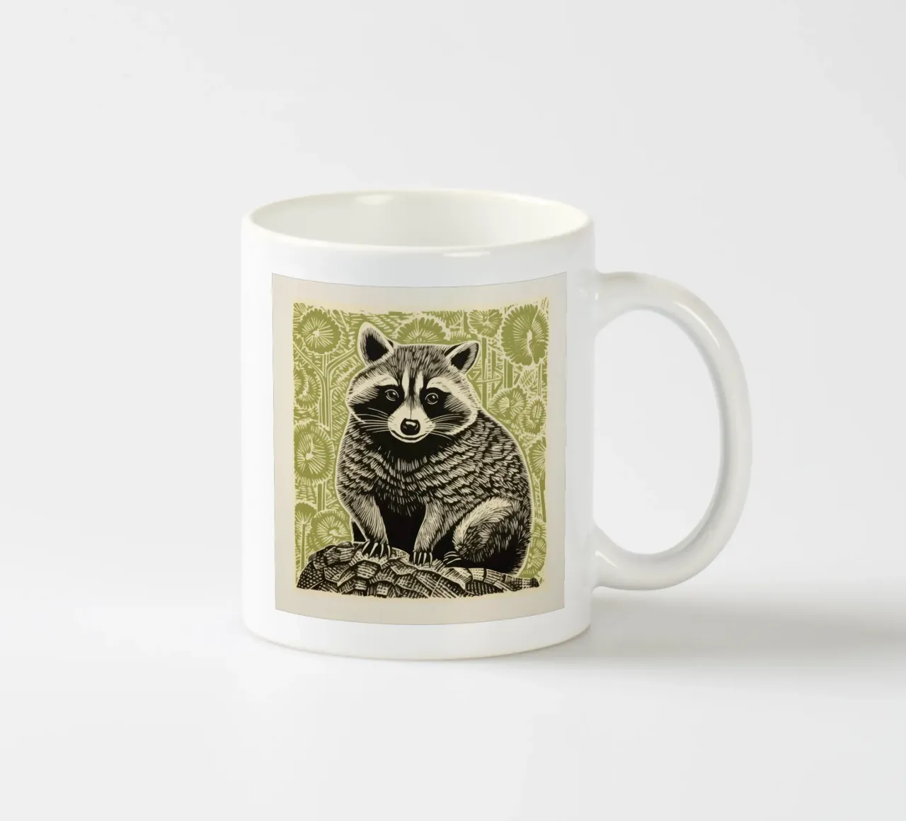 Procione Verde 3 tazza in ceramica da Minimal Animal Art