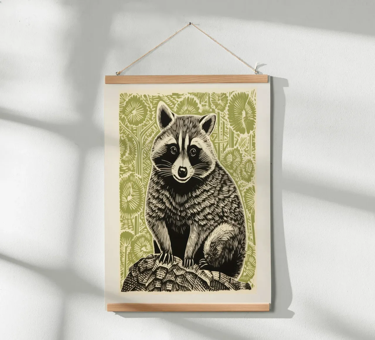 Procione Verde 3 carta hahnemühle da Minimal Animal Art