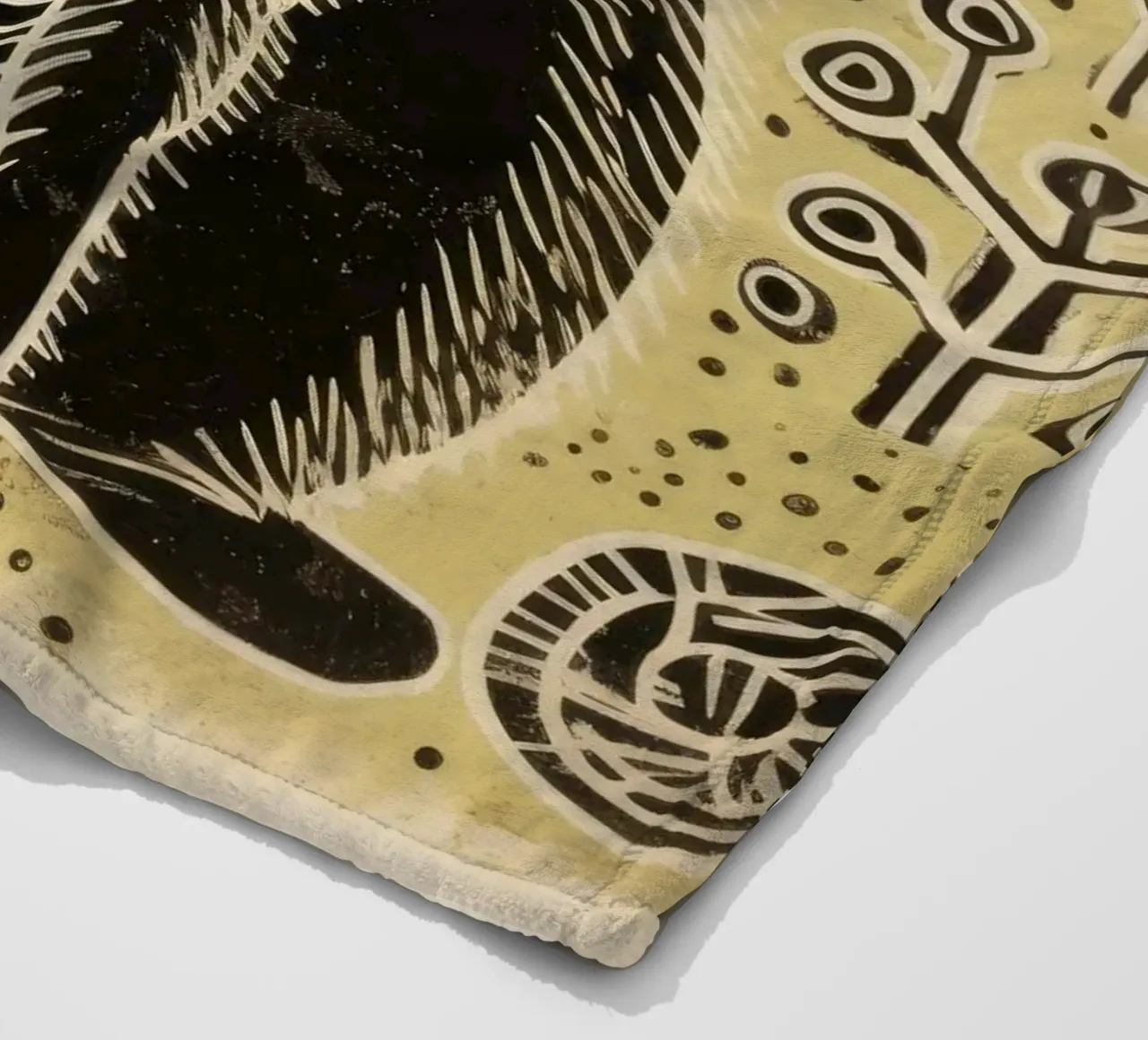 Procione Verde 4 coperta in pile da Minimal Animal Art