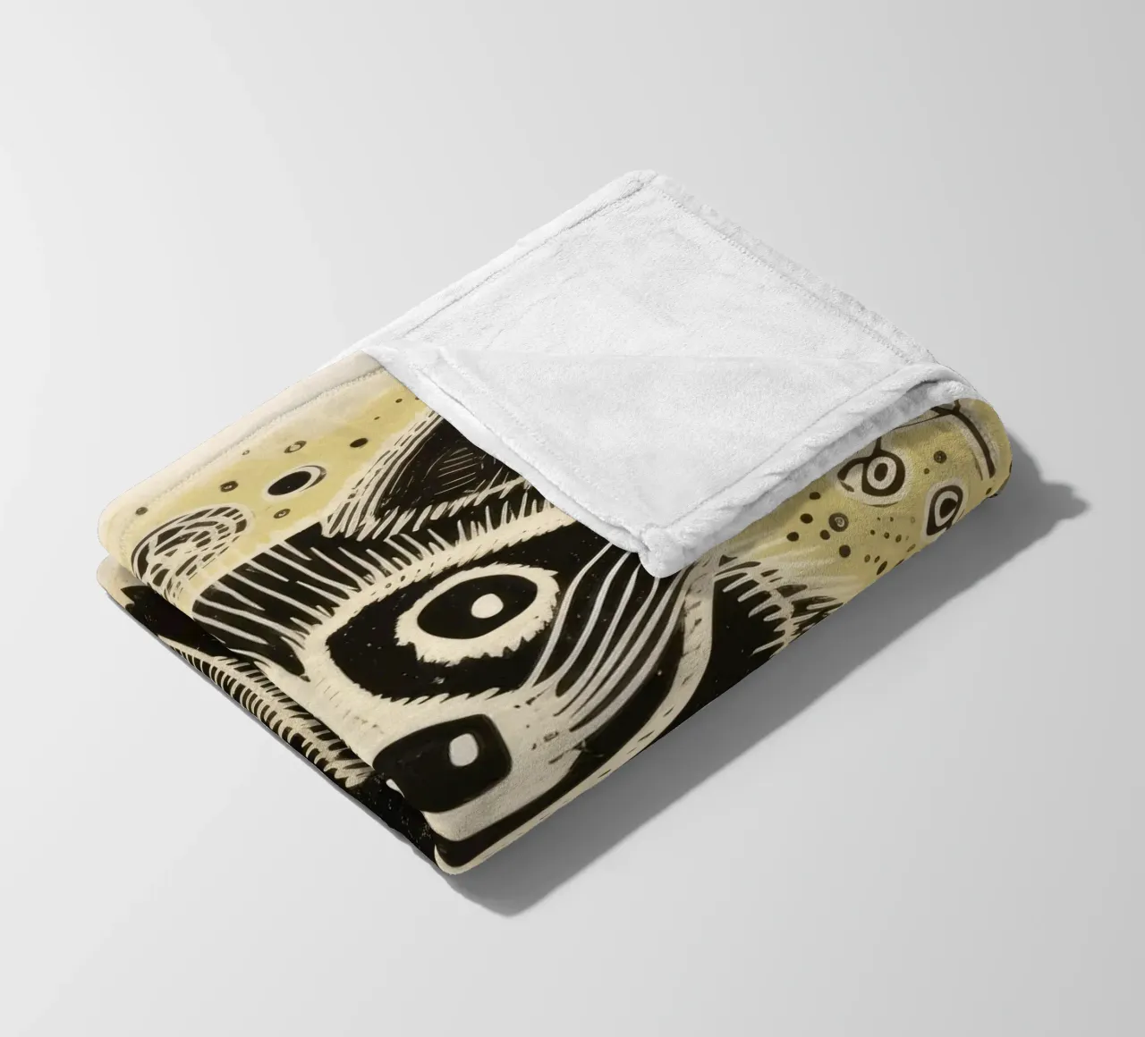 Procione Verde 4 coperta in pile da Minimal Animal Art