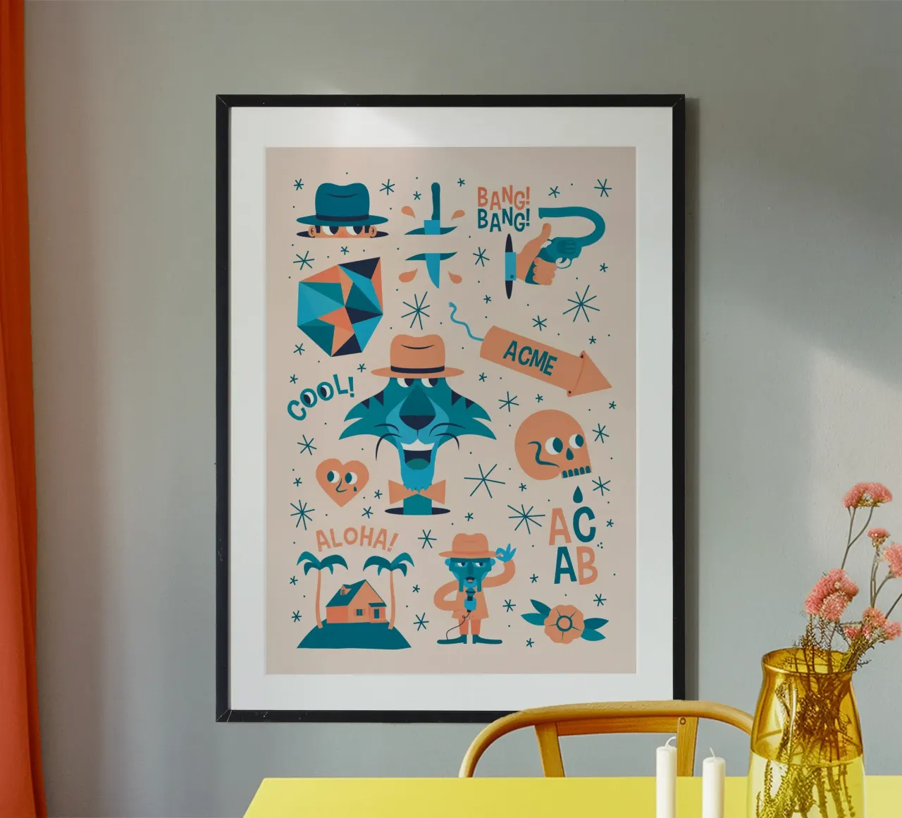 Street Life Flash Sheet poster con telaio in legno da The Poster Kid