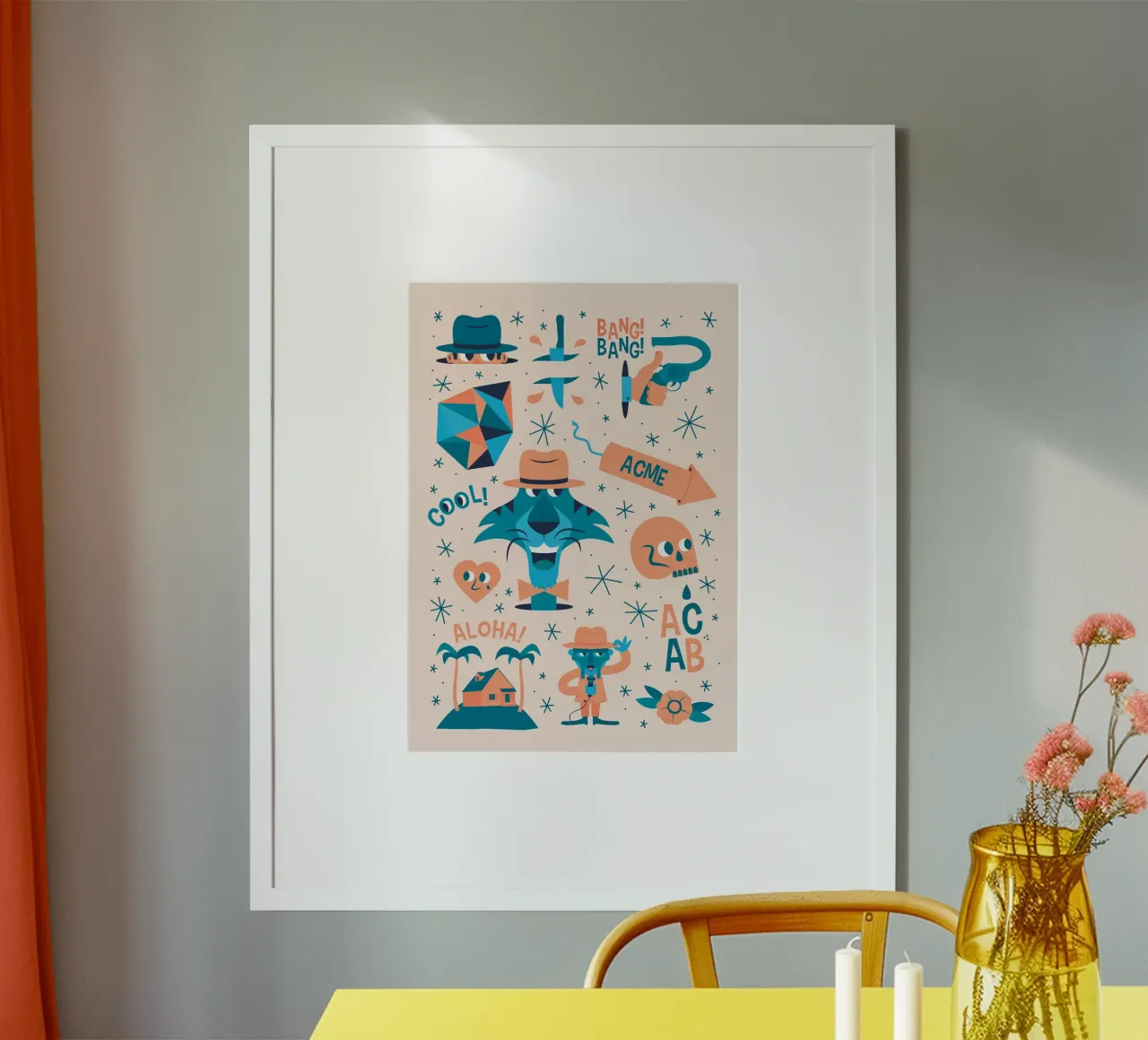 Street Life Flash Sheet poster con telaio in legno da The Poster Kid