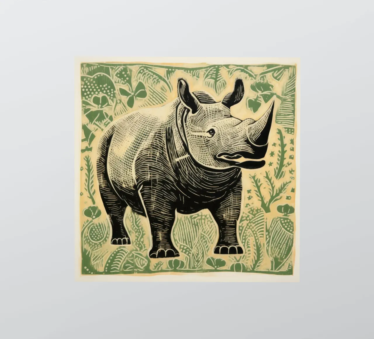 Green Rhino 2 sticker by Minimal Animal Art