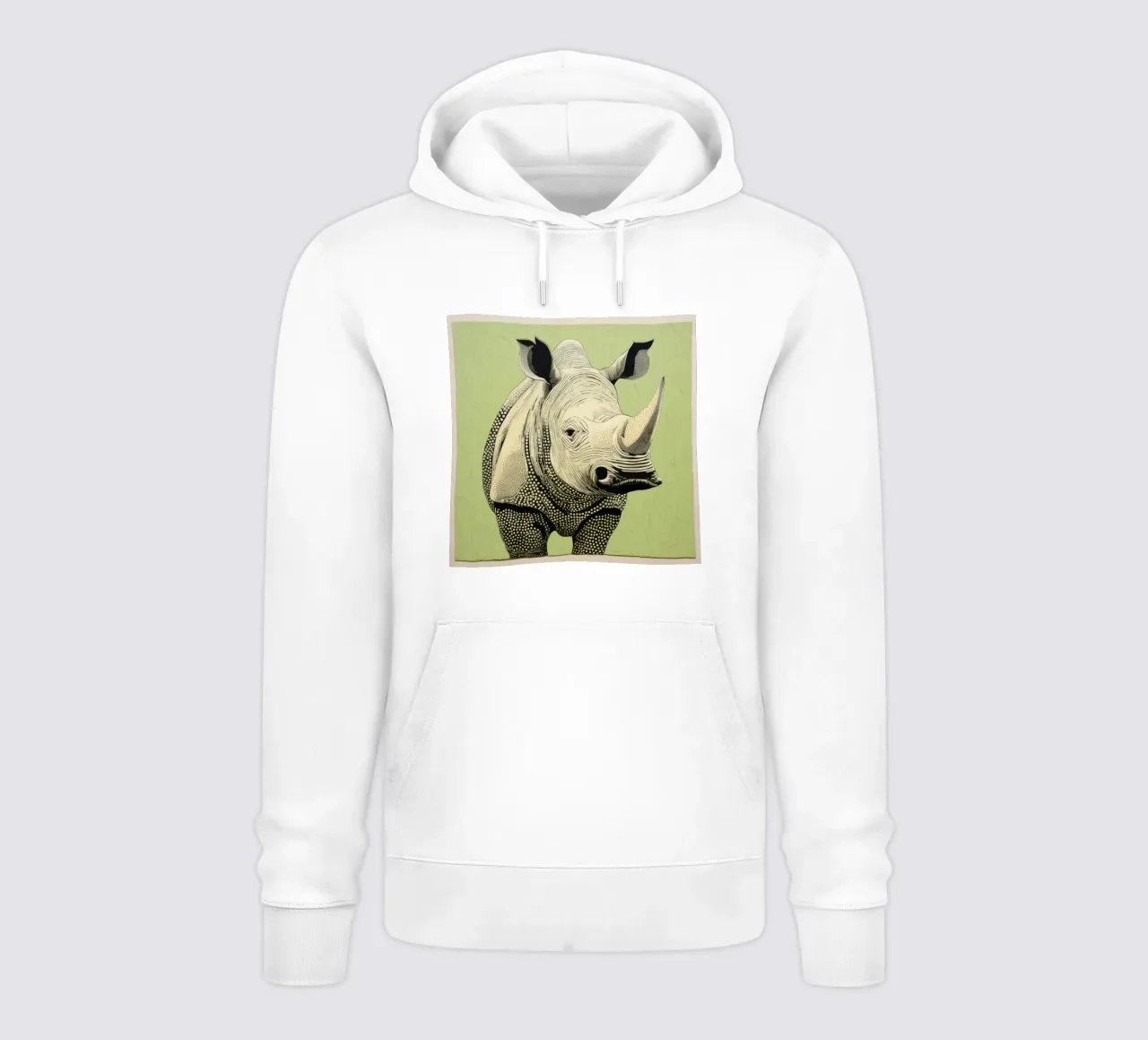 Rinoceronte verde 3 felpa con cappuccio da Minimal Animal Art