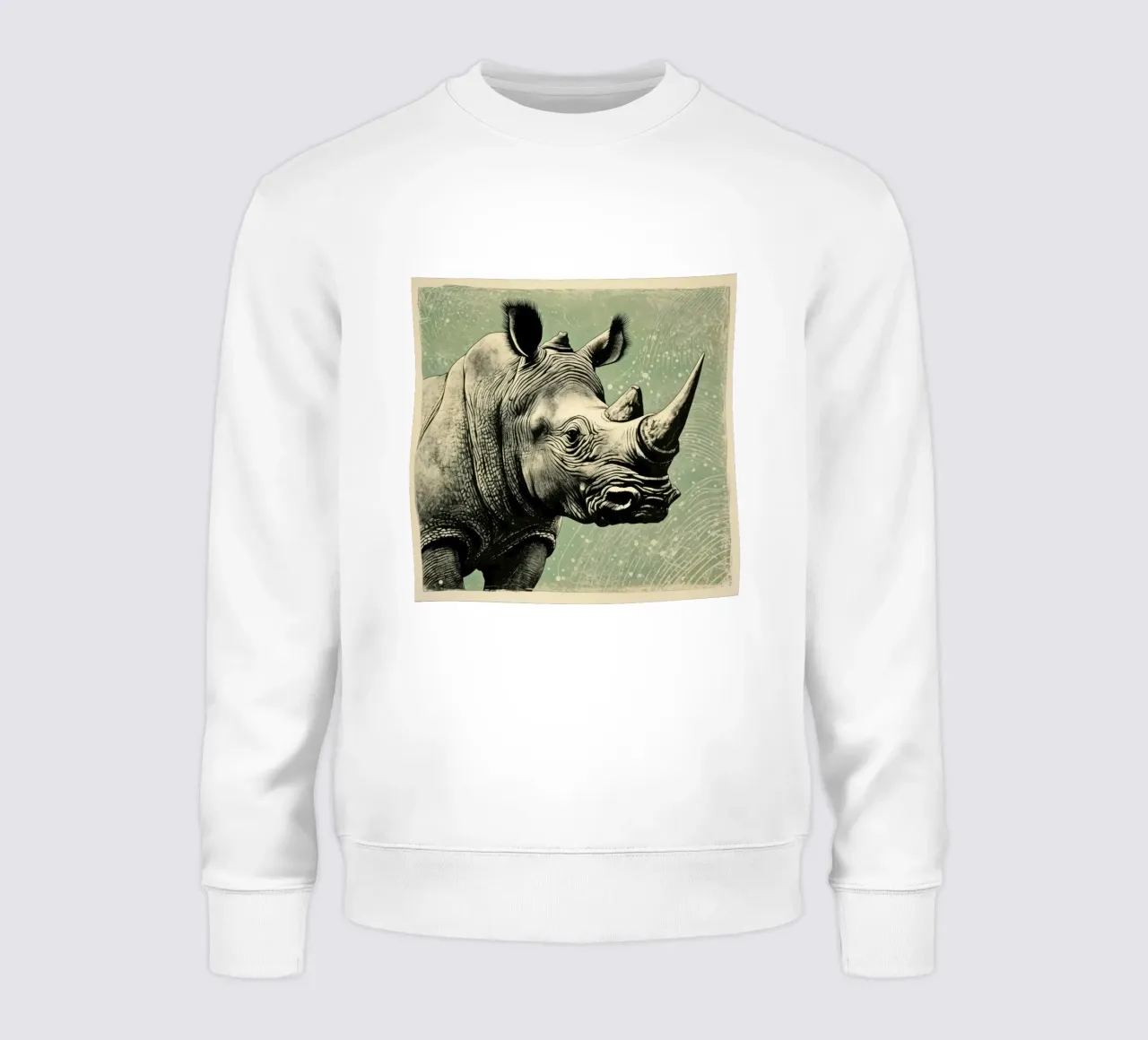 Rinoceronte verde 4 felpa da Minimal Animal Art