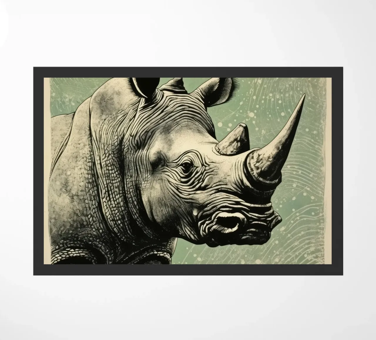 Rinoceronte verde 4 zerbino da Minimal Animal Art