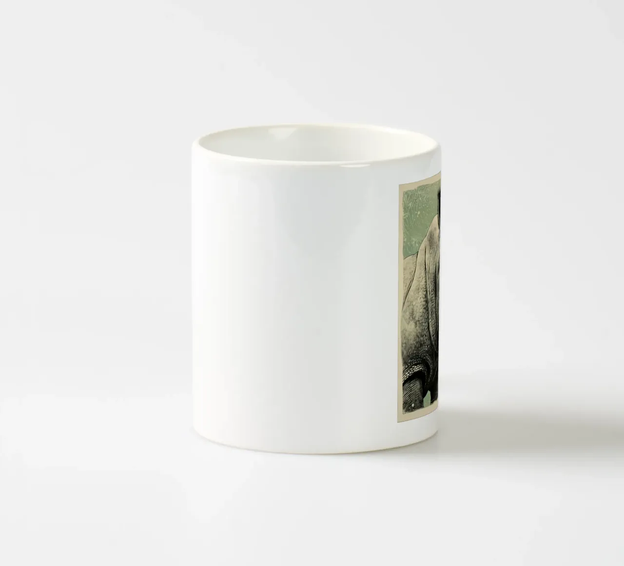Rinoceronte verde 4 tazza in ceramica da Minimal Animal Art