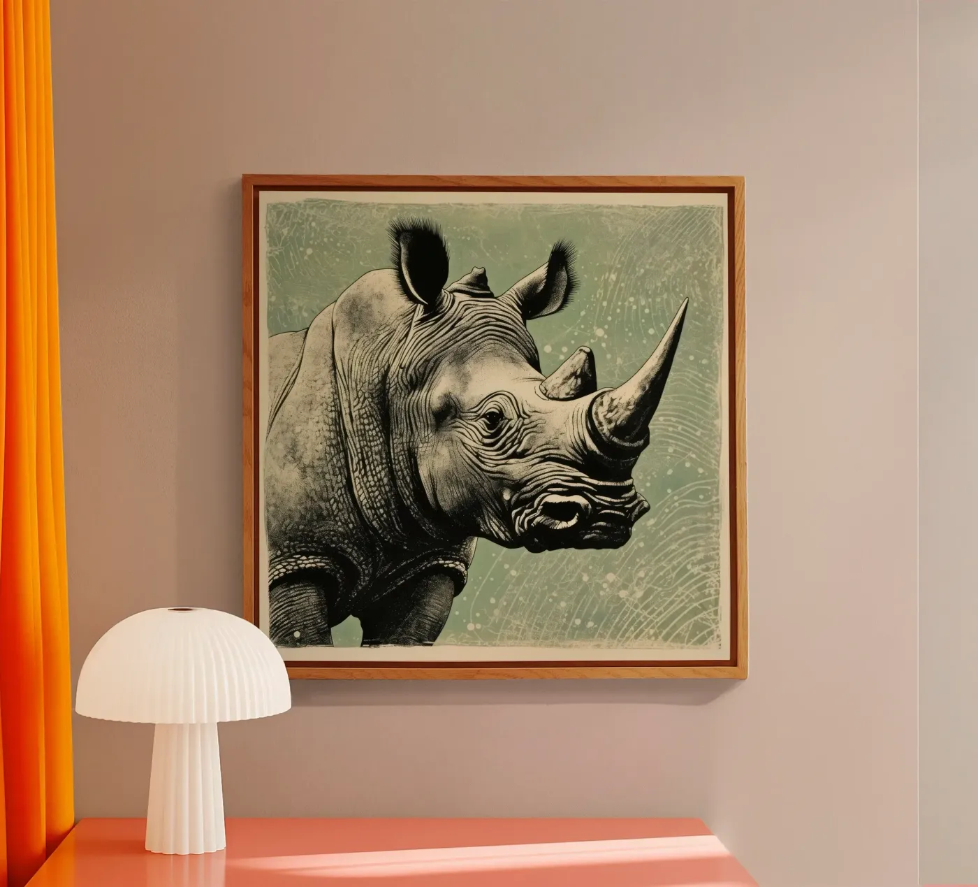 Green Rhino plexiglass da Minimal Animal Art